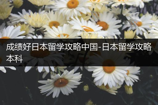 成绩好日本留学攻略中国-日本留学攻略本科
