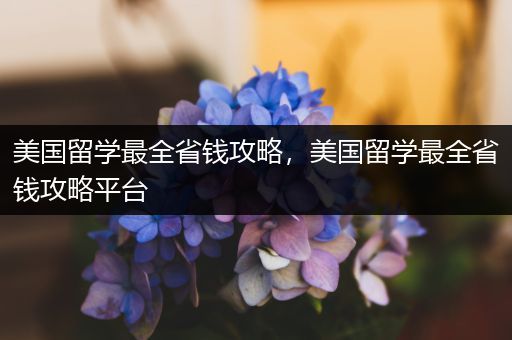 美国留学最全省钱攻略，美国留学最全省钱攻略平台