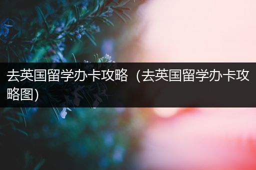 去英国留学办卡攻略（去英国留学办卡攻略图）