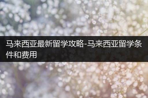 马来西亚最新留学攻略-马来西亚留学条件和费用