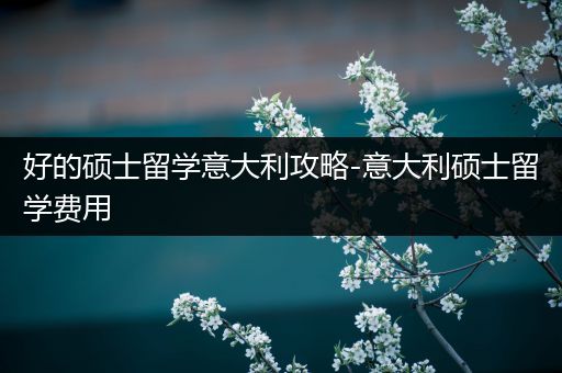 好的硕士留学意大利攻略-意大利硕士留学费用