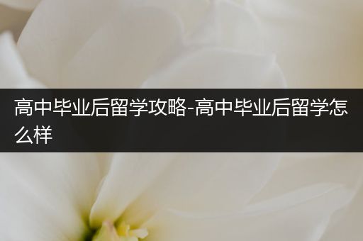 高中毕业后留学攻略-高中毕业后留学怎么样