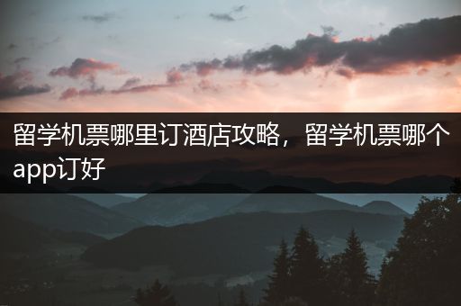 留学机票哪里订酒店攻略，留学机票哪个app订好