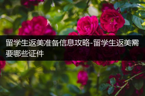 留学生返美准备信息攻略-留学生返美需要哪些证件