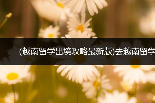 （越南留学出境攻略最新版)去越南留学