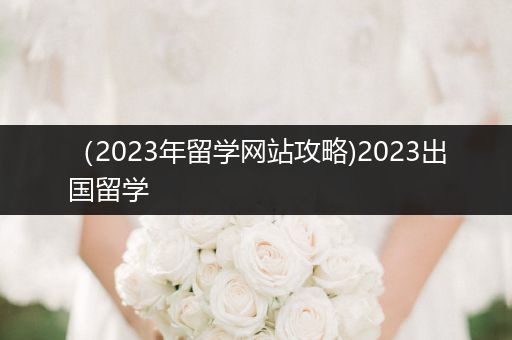 （2023年留学网站攻略)2023出国留学