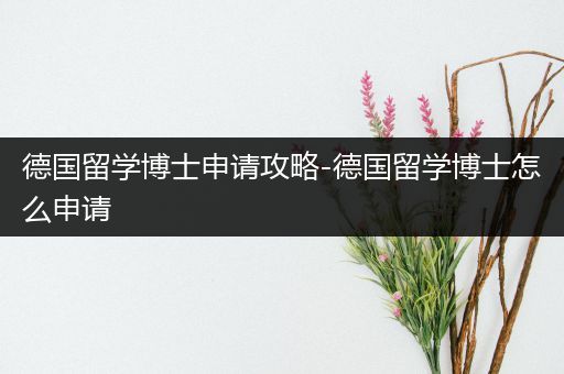 德国留学博士申请攻略-德国留学博士怎么申请