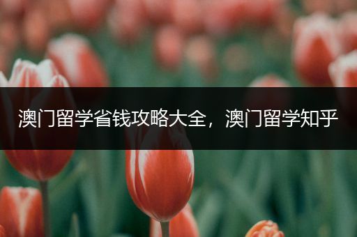 澳门留学省钱攻略大全，澳门留学知乎