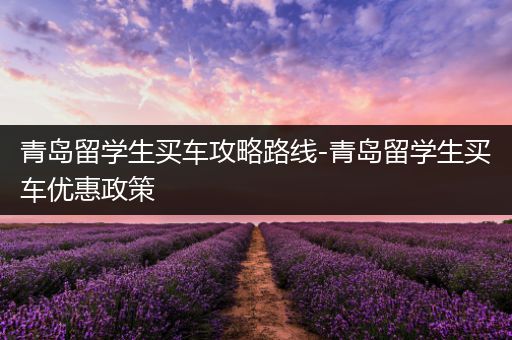 青岛留学生买车攻略路线-青岛留学生买车优惠政策