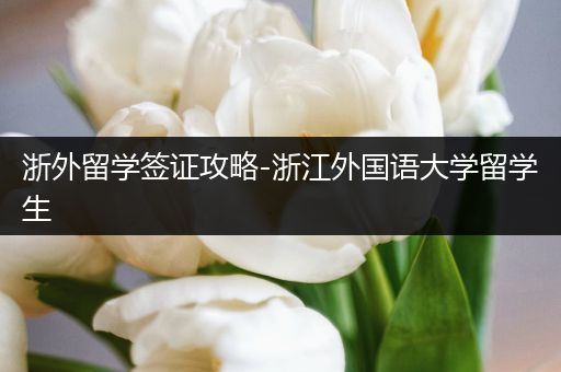 浙外留学签证攻略-浙江外国语大学留学生