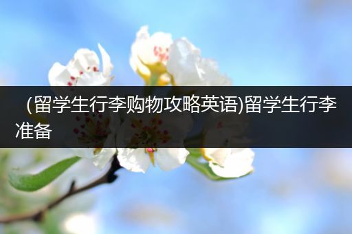 （留学生行李购物攻略英语)留学生行李准备