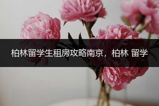 柏林留学生租房攻略南京，柏林 留学