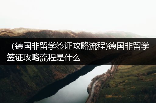 （德国非留学签证攻略流程)德国非留学签证攻略流程是什么