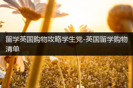 留学英国购物攻略学生党-英国留学购物清单