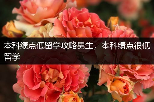 本科绩点低留学攻略男生，本科绩点很低留学