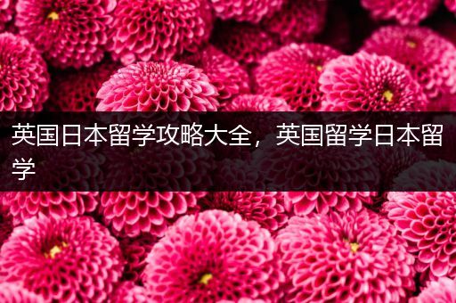 英国日本留学攻略大全，英国留学日本留学