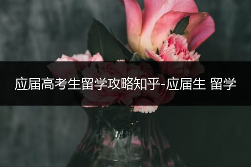 应届高考生留学攻略知乎-应届生 留学