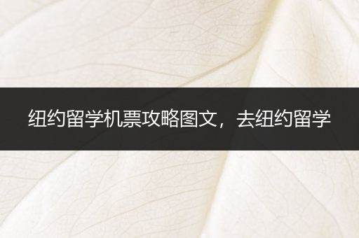 纽约留学机票攻略图文，去纽约留学