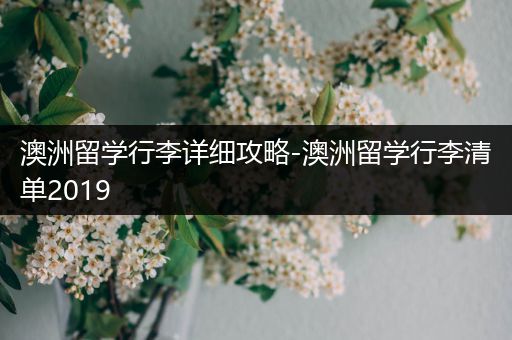 澳洲留学行李详细攻略-澳洲留学行李清单2019