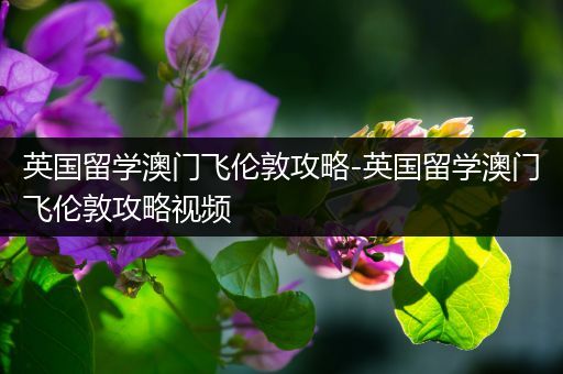 英国留学澳门飞伦敦攻略-英国留学澳门飞伦敦攻略视频