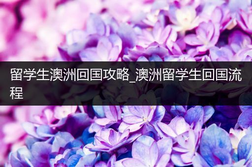 留学生澳洲回国攻略_澳洲留学生回国流程