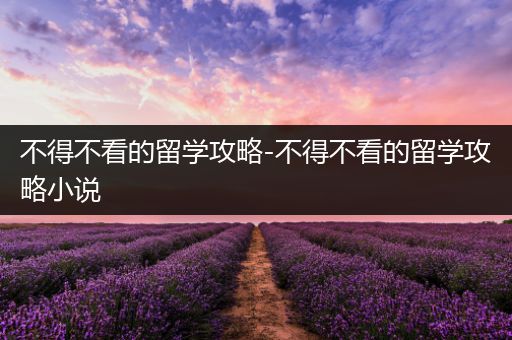 不得不看的留学攻略-不得不看的留学攻略小说
