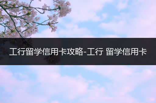 工行留学信用卡攻略-工行 留学信用卡