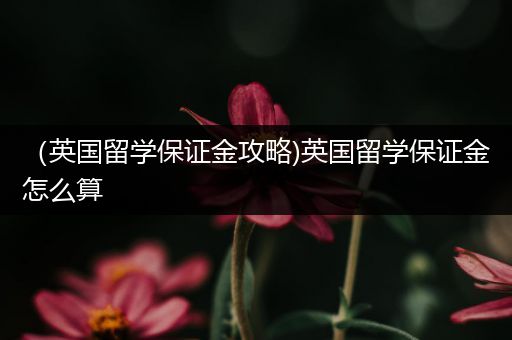 （英国留学保证金攻略)英国留学保证金怎么算