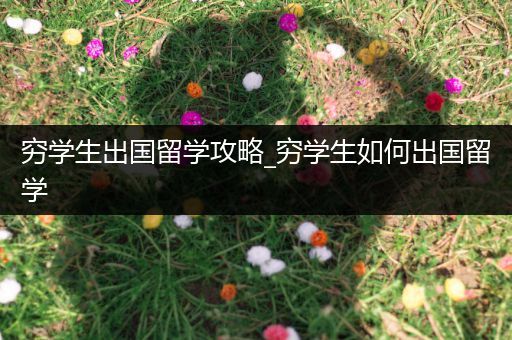 穷学生出国留学攻略_穷学生如何出国留学