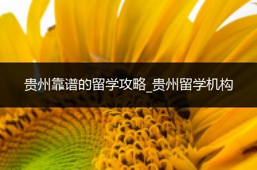 贵州靠谱的留学攻略_贵州留学机构