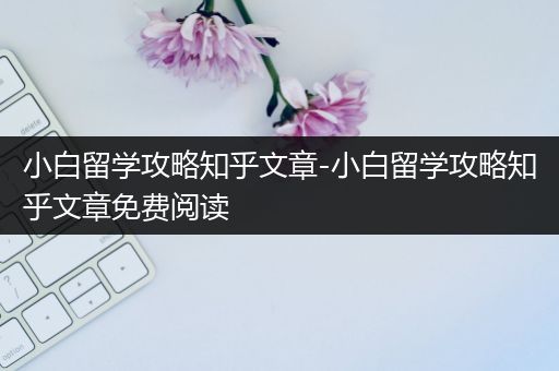 小白留学攻略知乎文章-小白留学攻略知乎文章免费阅读