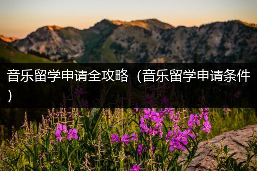音乐留学申请全攻略（音乐留学申请条件）