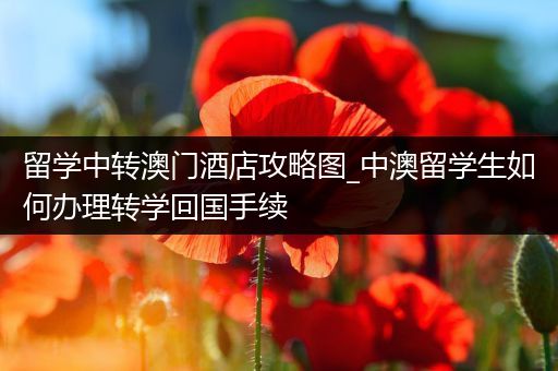 留学中转澳门酒店攻略图_中澳留学生如何办理转学回国手续