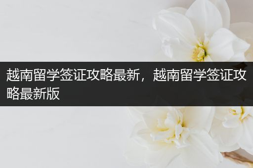 越南留学签证攻略最新，越南留学签证攻略最新版