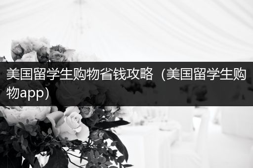 美国留学生购物省钱攻略（美国留学生购物app）