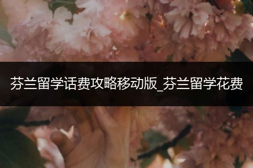 芬兰留学话费攻略移动版_芬兰留学花费