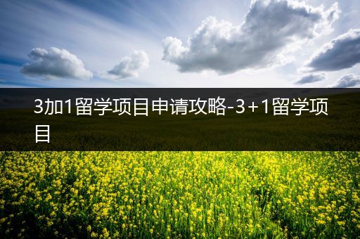 3加1留学项目申请攻略-3+1留学项目