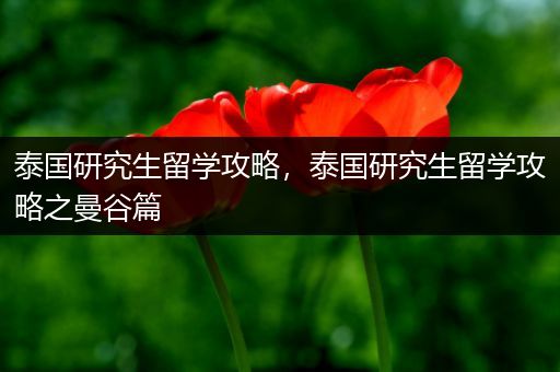 泰国研究生留学攻略，泰国研究生留学攻略之曼谷篇