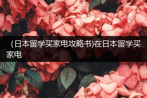 （日本留学买家电攻略书)在日本留学买家电