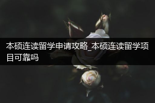 本硕连读留学申请攻略_本硕连读留学项目可靠吗