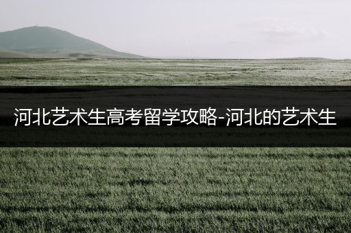 河北艺术生高考留学攻略-河北的艺术生