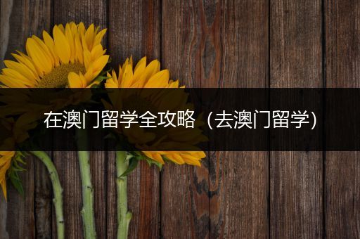 在澳门留学全攻略（去澳门留学）
