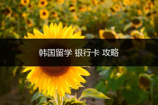 韩国留学 银行卡 攻略