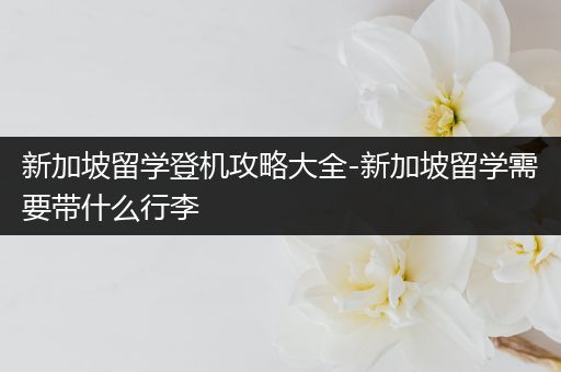新加坡留学登机攻略大全-新加坡留学需要带什么行李