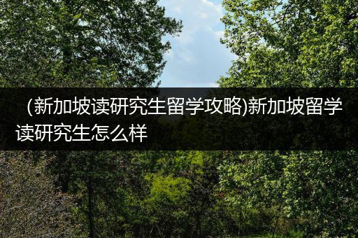 （新加坡读研究生留学攻略)新加坡留学读研究生怎么样