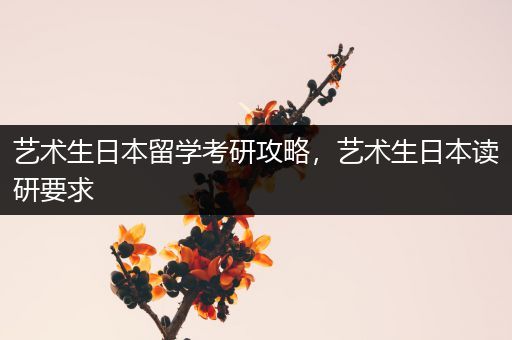 艺术生日本留学考研攻略，艺术生日本读研要求