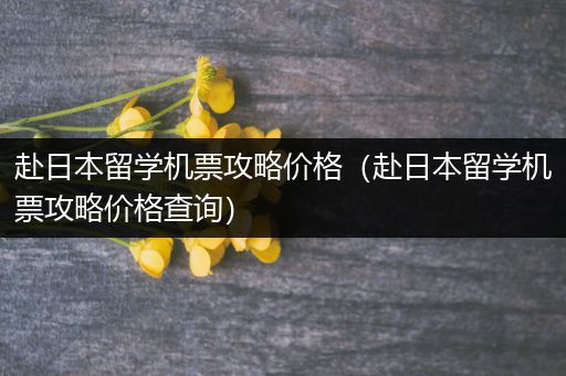 赴日本留学机票攻略价格（赴日本留学机票攻略价格查询）