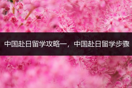 中国赴日留学攻略一，中国赴日留学步骤