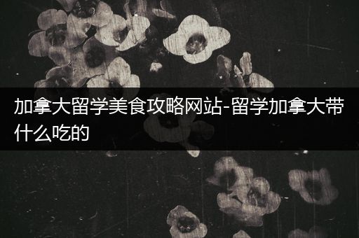 加拿大留学美食攻略网站-留学加拿大带什么吃的