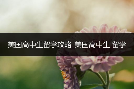 美国高中生留学攻略-美国高中生 留学